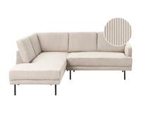 Beliani Corner Sofa 4 Seater Breda Corduroy Beige Right Hand