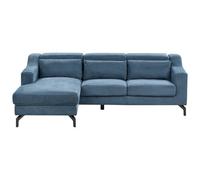 Corner Sofa 4 Seater GLOSLI Chenille Blue Right Hand