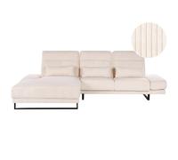 Corner Sofa 4 Seater IKAST Corduroy Beige Right Hand