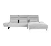 Corner Sofa 4 Seater IKAST Fabric Light Grey Left Hand