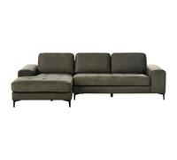 Beliani Corner Sofa 4 Seater Kiruna Velvet Dark Green Right Hand