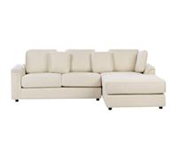 Beliani Corner Sofa 4 Seater Kohlo Fabric Light Beige Left Hand