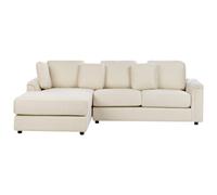 Beliani Right Hand Fabric Corner Sofa Light Beige Kohlo, Brown