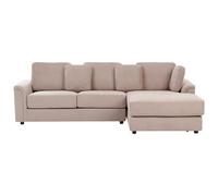 Beliani Left Hand Fabric Corner Sofa Taupe Kohlo, Multi