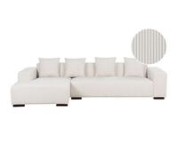 Right Hand Jumbo Cord Corner Sofa Off-White LUNGO
