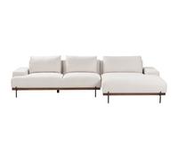 Beliani Corner Sofa 3 Seater Mariferd Fabric Light Beige Left Hand