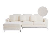 Beliani Right Hand Boucle Corner Sofa White Oslo, White