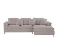 Beliani Corner Sofa 4 Seater Oslo Fabric Beige Left Hand