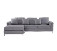 Beliani Right Hand Fabric Corner Sofa Light Grey Oslo, Grey