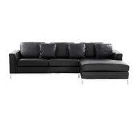 Beliani Corner Sofa 4 Seater Oslo Leather Black Left Hand