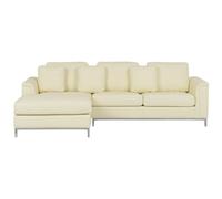 Beliani Corner Sofa 4 Seater Oslo Leather Light Beige Right Hand