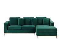 Beliani Corner Sofa 4 Seater Oslo Velvet Dark Green Left Hand