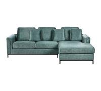 Beliani Corner Sofa 4 Seater Oslo Velvet Teal Left Hand