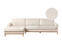 Beliani Corner Sofa Siggard Boucle White 4 Seater Right Hand