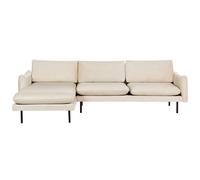 Corner Sofa 4 Seater VINTERBRO Velvet Light Beige Right Hand
