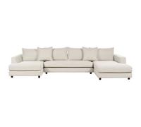 Beliani Corner Sofa 5 Seater Lilviken Fabric Light Beige