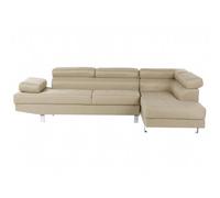 Beliani Left Hand Corner Fabric Sofa Light Beige Norrea, Brown