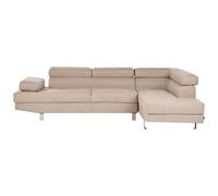 Beliani Corner Sofa 5 Seater Norrea Fabric Light Brown Left Hand