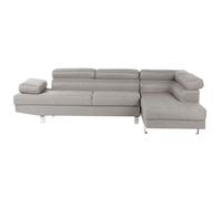 Beliani Left Hand Corner Fabric Sofa Light Grey Norrea, Grey