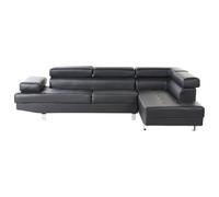 Beliani Corner Sofa 5 Seater Norrea Faux Leather Black Left Hand
