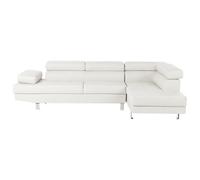 Beliani Corner Sofa 5 Seater Norrea Faux Leather White Left Hand