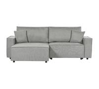 Corner Sofa Bed 3 Seater KARILA Fabric Grey with Storage Right Hand