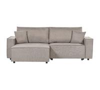 Corner Sofa Bed 3 Seater KARILA Fabric Taupe with Storage Right Hand
