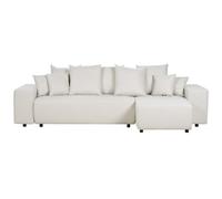 Beliani Left Hand Fabric Corner Sofa Bed With Storage Light Beige Luspa, Brown