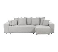 Beliani Corner Sofa Bed 3 Seater Luspa Fabric Light Grey With Storage Left Hand