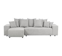 Beliani Corner Sofa Bed 3 Seater Luspa Fabric Light Grey With Storage Right Hand