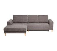 Beliani Corner Sofa Bed 3 Seater Nuborg Chenille Taupe Right Hand