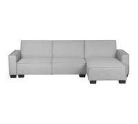 Corner Sofa Bed 3 Seater ROMEDAL Fabric Light Grey Left Hand