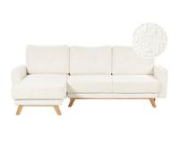 Beliani Right Hand Boucle Corner Sofa White Siro, White