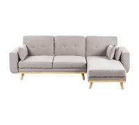 Beliani Corner Sofa Bed Kaarina Fabric Grey Left Hand