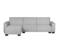 Beliani Corner Sofa Bed Romedal Fabric Light Grey Right Hand