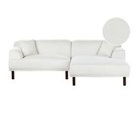 Left Hand Boucle Corner Sofa White HOLT
