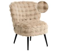 Beliani Cottage Armchair Voss Faux Fur Beige