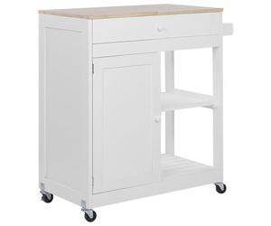 Beliani Cottage Kitchen Trolley Trapani White