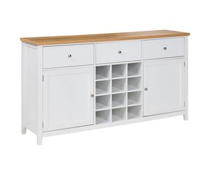 Beliani Cottage Wine Cabinet Lucaston White