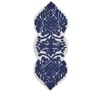 Beliani Cotton Bath Mat 150 X 60 Cm Blue Canbar
