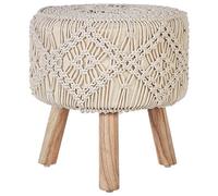 Beliani Footstool MANZAI Cotton Beige