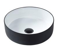 Beliani Countertop Basin Calig Black/ White 360 mm Ceramic