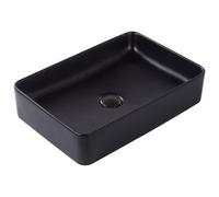 Beliani Countertop Basin Chivana 510 X 340 mm Ceramic Black