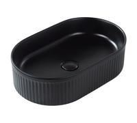 Beliani Countertop Basin Geldo 490 X 310 mm Ceramic Black