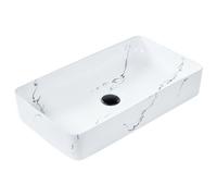 Beliani Countertop Basin Hopi White Marble 610 X 350 mm Ceramic