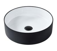Ceramic Countertop Basin 400 mm White and Black TEBAR