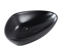 Beliani Countertop Basin Tirig 600 X 390 mm Ceramic Black