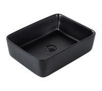 Ceramic Countertop Basin 490 x 380 mm Black TRAVESIA