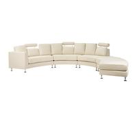 Beliani 7 Seater Curved Fabric Modular Sofa Beige Rotunde, Brown