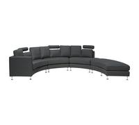 Beliani 7 Seater Curved Fabric Modular Sofa Grey Rotunde, Grey
